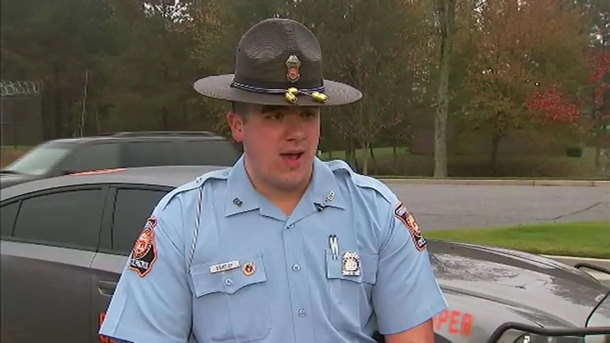 Trooper waited for kids to complete Halloween Celebrations