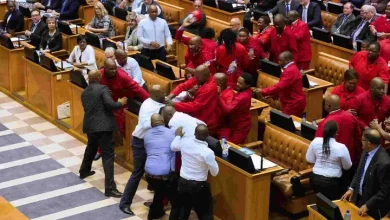 Tussle at South African Parliament