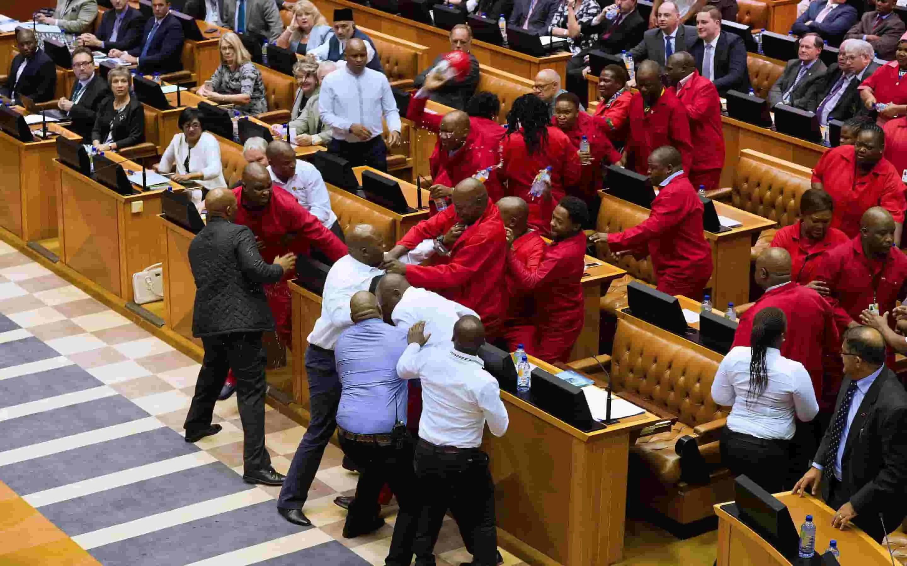 Tussle at South African Parliament
