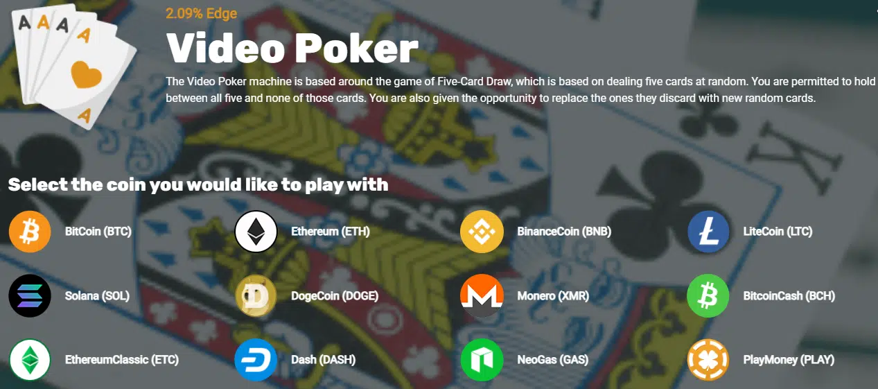 Video Poker by CryptoGames