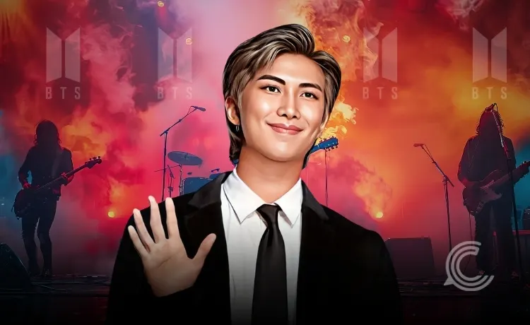 BTS rapper RM addressing the Asia-Pacific trade forum in South Korea