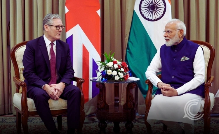 India’s PM Modi and UK’s PM Starmer in a meeting on India-UK trade and technology partnership