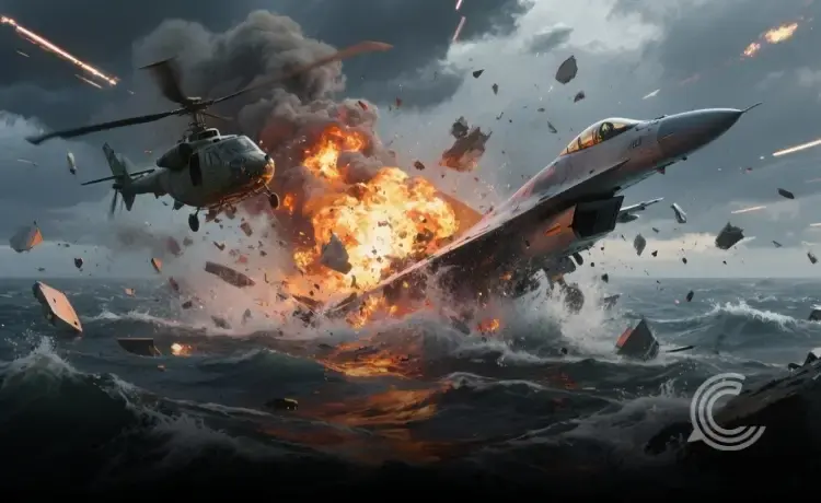 A US Navy helicopter and fighter jet crashed in the South China Sea during routine operations from USS Nimitz. All five crew members were rescued.