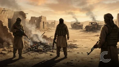 Afghan villagers inspect rubble after deadly cross-border Pakistan airstrikes.