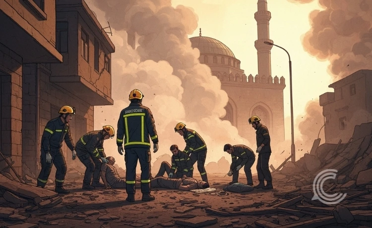 Aftermath of mosque explosion in Jakarta highlighting Indonesia’s safety failures