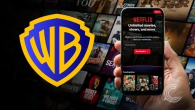 Netflix logo with Warner Bros Discovery iconic franchises like DC Comics and Game of Thrones